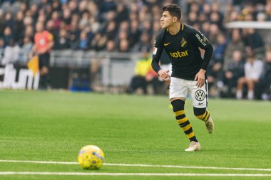 Stockholm, İsveç - 21 Ekim 2018: Djurgardens If (DIF) vs AIK Tele2 Arena Stockholm. Nihai sonucu 0-0