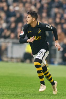 Stockholm, İsveç - 21 Ekim 2018: Djurgardens If (DIF) vs AIK Tele2 Arena Stockholm. Nihai sonucu 0-0
