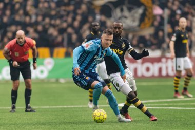 Stockholm, İsveç - 21 Ekim 2018: Djurgardens If (DIF) vs AIK Tele2 Arena Stockholm. Nihai sonucu 0-0