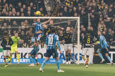 Stockholm, İsveç - 21 Ekim 2018: Djurgardens If (DIF) vs AIK Tele2 Arena Stockholm. Nihai sonucu 0-0