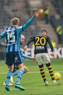 Stockholm, İsveç - 21 Ekim 2018: Djurgardens If (DIF) vs AIK Tele2 Arena Stockholm. Nihai sonucu 0-0