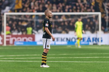 Stockholm, İsveç - 21 Ekim 2018: Djurgardens If (DIF) vs AIK Tele2 Arena Stockholm. Nihai sonucu 0-0