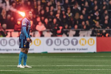 Stockholm, İsveç - 21 Ekim 2018: Djurgardens If (DIF) vs AIK Tele2 Arena Stockholm. Nihai sonucu 0-0