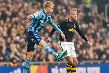 Stockholm, İsveç - 21 Ekim 2018: Djurgardens If (DIF) vs AIK Tele2 Arena Stockholm. Nihai sonucu 0-0