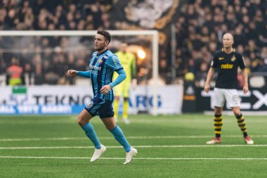 Stockholm, İsveç - 21 Ekim 2018: Djurgardens If (DIF) vs AIK Tele2 Arena Stockholm. Nihai sonucu 0-0
