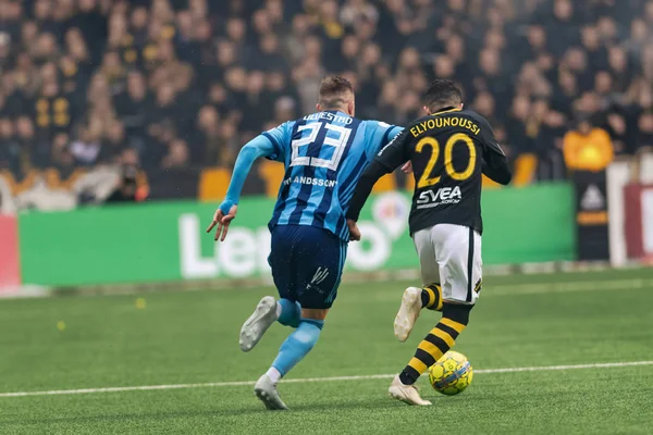 stock image STOCKHOLM, SWEDEN - OCT 21, 2018: Djurgardens IF (DIF) vs AIK at Tele2 arena in Stockholm. Final result 0-0