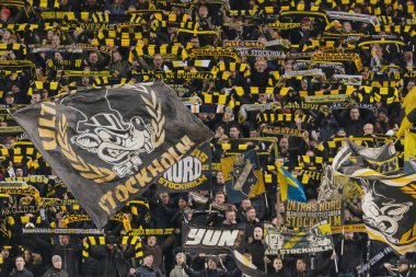 Solna, İsveç - 29 Ekim 2018: AIK vs Malmö Ff Stockholm arkadaşlar Arena. Nihai sonucu 1-1