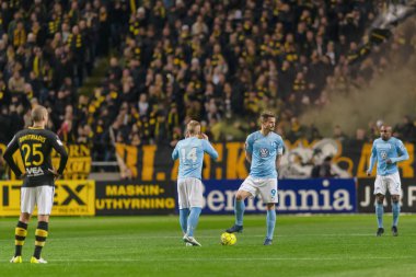 Solna, İsveç - 29 Ekim 2018: AIK vs Malmö Ff Stockholm arkadaşlar Arena. Nihai sonucu 1-1