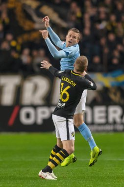 Solna, İsveç - 29 Ekim 2018: AIK vs Malmö Ff Stockholm arkadaşlar Arena. Nihai sonucu 1-1