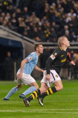 Solna, İsveç - 29 Ekim 2018: AIK vs Malmö Ff Stockholm arkadaşlar Arena. Nihai sonucu 1-1