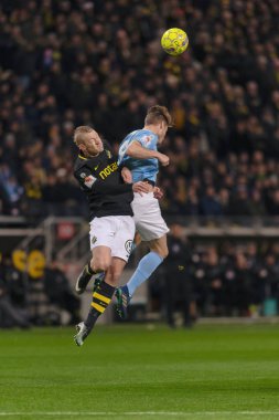 Solna, İsveç - 29 Ekim 2018: AIK vs Malmö Ff Stockholm arkadaşlar Arena. Nihai sonucu 1-1