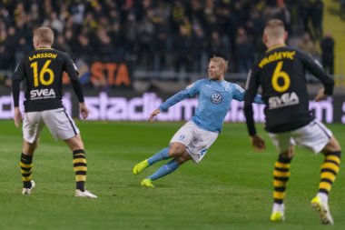Solna, İsveç - 29 Ekim 2018: AIK vs Malmö Ff Stockholm arkadaşlar Arena. Nihai sonucu 1-1