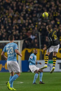 Solna, İsveç - 29 Ekim 2018: AIK vs Malmö Ff Stockholm arkadaşlar Arena. Nihai sonucu 1-1