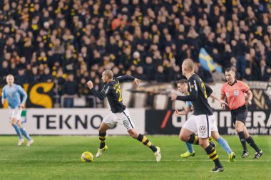 Solna, İsveç - 29 Ekim 2018: AIK vs Malmö Ff Stockholm arkadaşlar Arena. Nihai sonucu 1-1