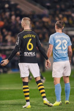 Solna, İsveç - 29 Ekim 2018: AIK vs Malmö Ff Stockholm arkadaşlar Arena. Nihai sonucu 1-1