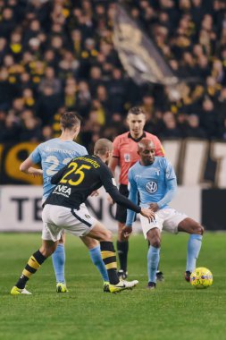 Solna, İsveç - 29 Ekim 2018: AIK vs Malmö Ff Stockholm arkadaşlar Arena. Nihai sonucu 1-1