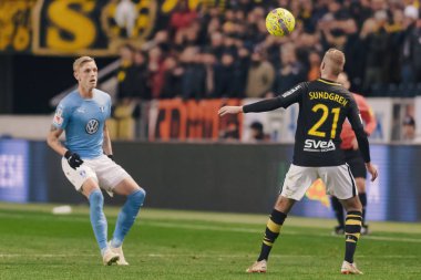Solna, İsveç - 29 Ekim 2018: AIK vs Malmö Ff Stockholm arkadaşlar Arena. Nihai sonucu 1-1