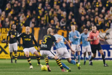 Solna, İsveç - 29 Ekim 2018: AIK vs Malmö Ff Stockholm arkadaşlar Arena. Nihai sonucu 1-1