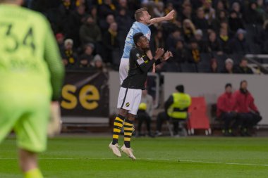 Solna, İsveç - 29 Ekim 2018: AIK vs Malmö Ff Stockholm arkadaşlar Arena. Nihai sonucu 1-1