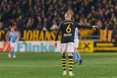 Solna, İsveç - 29 Ekim 2018: AIK vs Malmö Ff Stockholm arkadaşlar Arena. Nihai sonucu 1-1