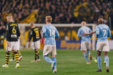 Solna, İsveç - 29 Ekim 2018: AIK vs Malmö Ff Stockholm arkadaşlar Arena. Nihai sonucu 1-1