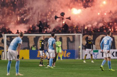 Solna, İsveç - 29 Ekim 2018: AIK vs Malmö Ff Stockholm arkadaşlar Arena. Nihai sonucu 1-1