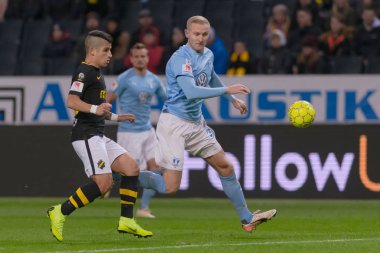 Solna, İsveç - 29 Ekim 2018: AIK vs Malmö Ff Stockholm arkadaşlar Arena. Nihai sonucu 1-1