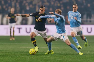 Solna, İsveç - 29 Ekim 2018: AIK vs Malmö Ff Stockholm arkadaşlar Arena. Nihai sonucu 1-1