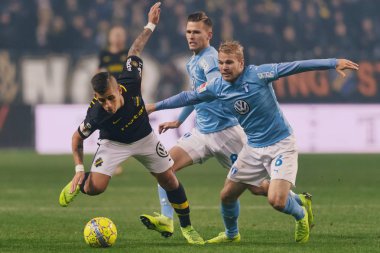 Solna, İsveç - 29 Ekim 2018: AIK vs Malmö Ff Stockholm arkadaşlar Arena. Nihai sonucu 1-1