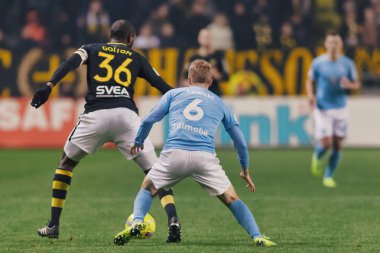 Solna, İsveç - 29 Ekim 2018: AIK vs Malmö Ff Stockholm arkadaşlar Arena. Nihai sonucu 1-1