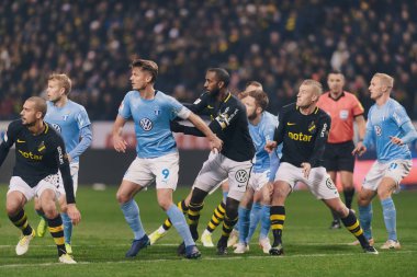 Solna, İsveç - 29 Ekim 2018: AIK vs Malmö Ff Stockholm arkadaşlar Arena. Nihai sonucu 1-1