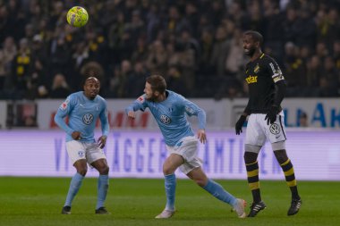 Solna, İsveç - 29 Ekim 2018: AIK vs Malmö Ff Stockholm arkadaşlar Arena. Nihai sonucu 1-1