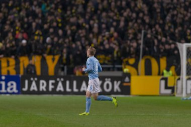 Solna, İsveç - 29 Ekim 2018: AIK vs Malmö Ff Stockholm arkadaşlar Arena. Nihai sonucu 1-1