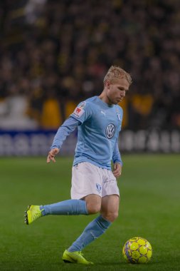 Solna, İsveç - 29 Ekim 2018: AIK vs Malmö Ff Stockholm arkadaşlar Arena. Nihai sonucu 1-1
