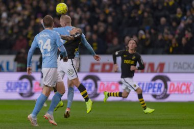 Solna, İsveç - 29 Ekim 2018: AIK vs Malmö Ff Stockholm arkadaşlar Arena. Nihai sonucu 1-1