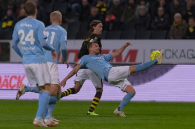Solna, İsveç - 29 Ekim 2018: AIK vs Malmö Ff Stockholm arkadaşlar Arena. Nihai sonucu 1-1