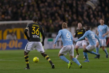 Solna, İsveç - 29 Ekim 2018: AIK vs Malmö Ff Stockholm arkadaşlar Arena. Nihai sonucu 1-1