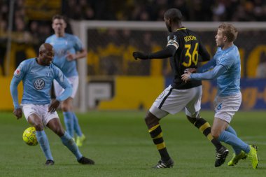 Solna, İsveç - 29 Ekim 2018: AIK vs Malmö Ff Stockholm arkadaşlar Arena. Nihai sonucu 1-1