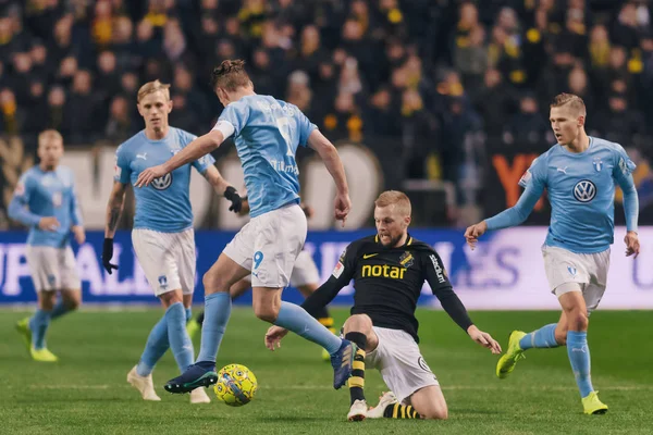 Solna, İsveç - 29 Ekim 2018: AIK vs Malmö Ff Stockholm arkadaşlar Arena. Nihai sonucu 1-1