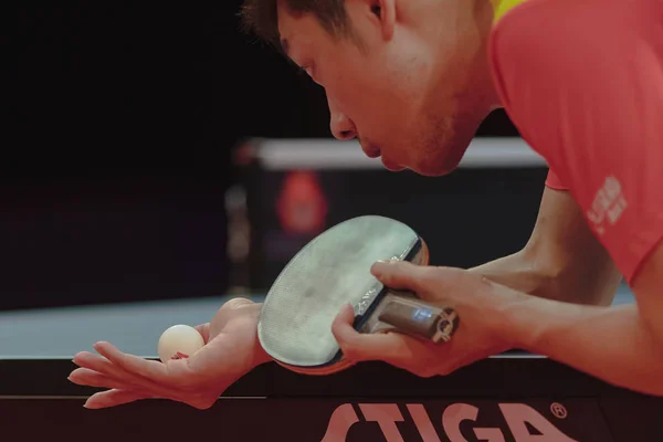 ストックホルム スウェーデン 2018 ファン Zhendong Xin Chn ストックホルムの Eriksdalshallen アリーナで — ストック写真