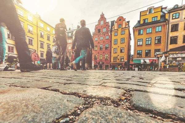 Stockholm Suecia Dic 2016 Gente Caminando Stortoget Casco Antiguo Estocolmo — Foto de Stock