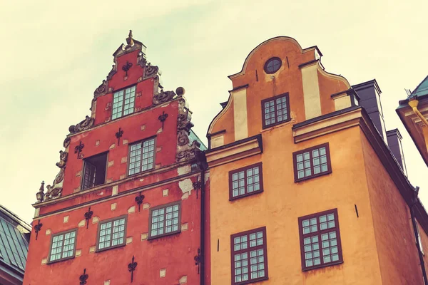 Sztokholm Szwecja Grudnia 2016 Fasady Budynków Kolorowe Stortorget Gamla Stan — Zdjęcie stockowe