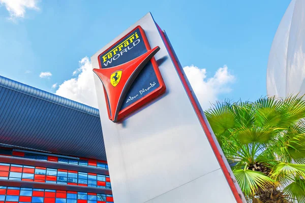 Abu Dhabi Uae Jan 2019 Logo Ferrari World Amusement Park — Stock Photo, Image
