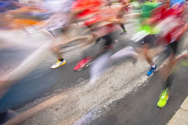 Stockholm Marathon in grey weather and some rainfall — Stock Photo, Image