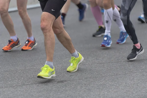 Stockholm Marathon in grey weather and some rainfall — Stock Photo, Image