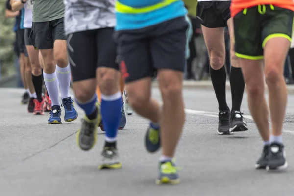 Stockholm Marathon in grey weather and some rainfall — Stock Photo, Image