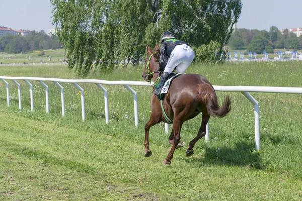 Paardrijden tijdens zonnig weer bij Nationaldagsgaloppen bij Gard — Stockfoto