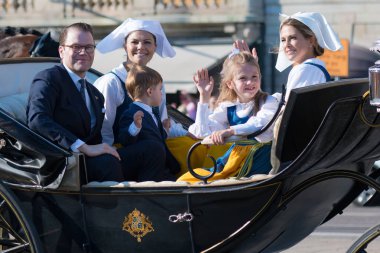 The carriage with the Crown princess Victoria Royal cortege duri clipart