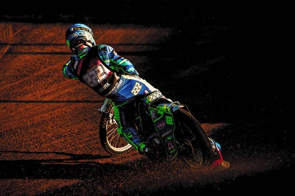 Artem Laguta (RUS) at the Speedway GP in Hallstavik — Stock Photo, Image