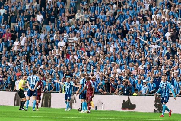 Jogo de futebol entre DIF e MFF no Tele2 Arena — Fotografia de Stock